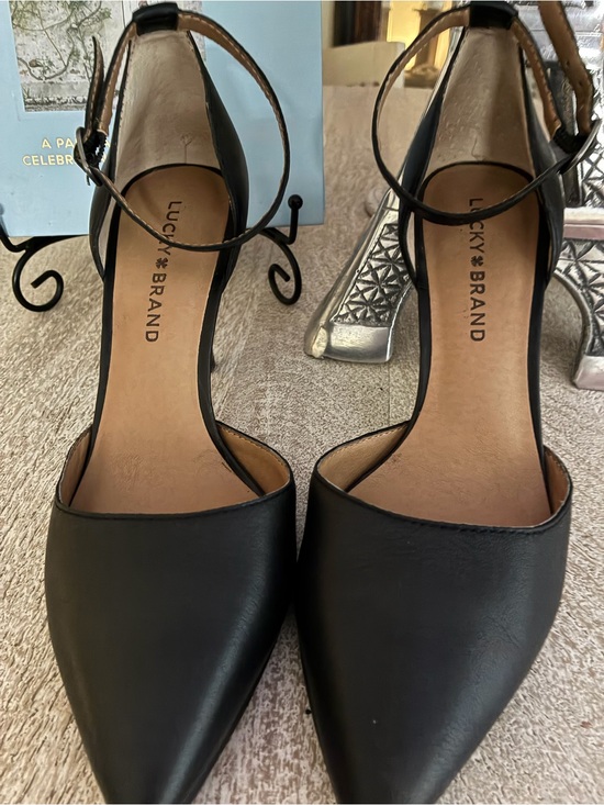 Lucky Brand Shoes - Lucky Brand Black Pointed Toe Ankle Strap Pumps